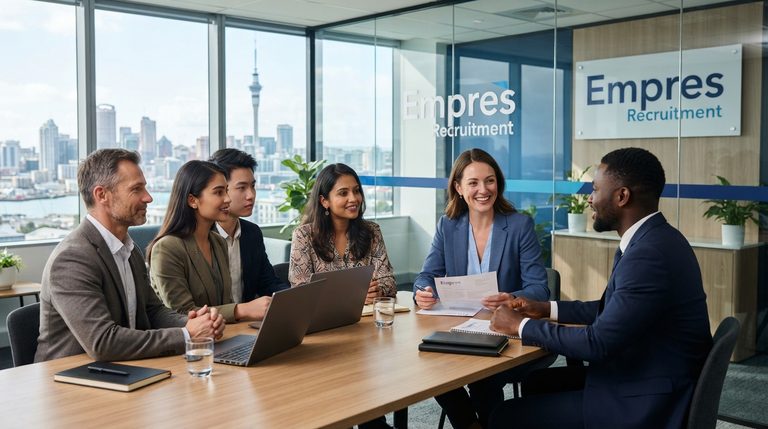 The Empres Recruitment team at the Albert Street office in Auckland